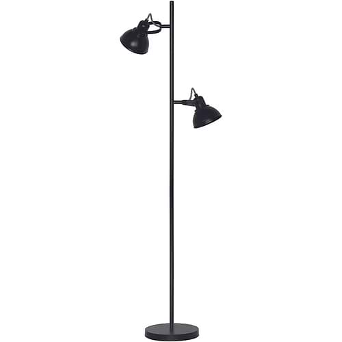 Industriële vloerlamp 2-lichts 'Santo' Zwart FREELIGHT - S 7642 Z