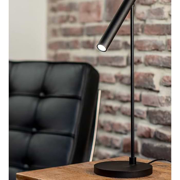 Tafellamp zwart 1-lichts leeslamp "Harper" LED 6W 2700K 630lm dimbaar - ART DELIGHT