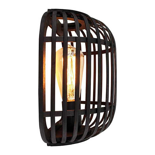 Wandlamp Treccia hout zwart 1-lichts FREELIGHT - W5401Z