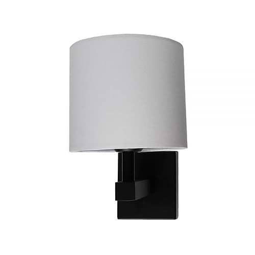 E27 zwart bedlamp exclusief off-white kap & schakelaar - ART DELIGHT