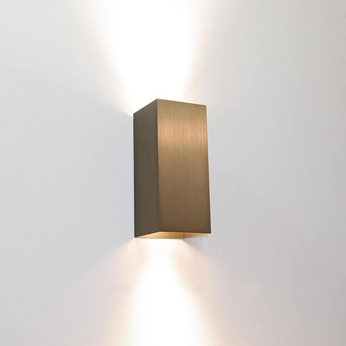 wapen Wereldvenster Betrouwbaar Wandlamp licht brons 2-lichts "Dante" up/down 6,6x6,6xH15,4cm exclusief  GU10, ART DELIGHT - WLDANTE2LB - Webo Verlichting