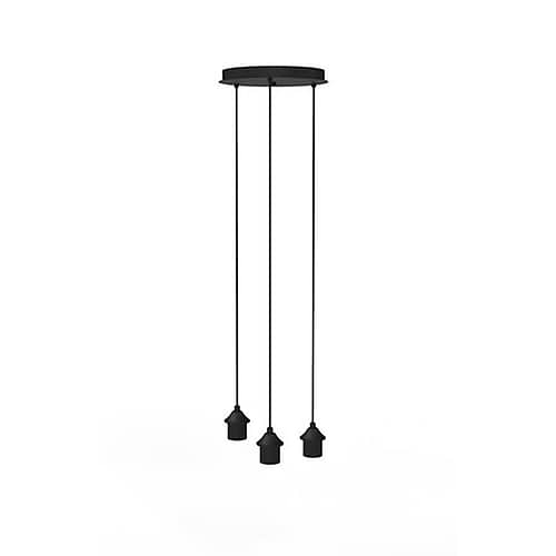 Plafondlamp zwart Ø30CM inclusief 3 pendels - ART DELIGHT