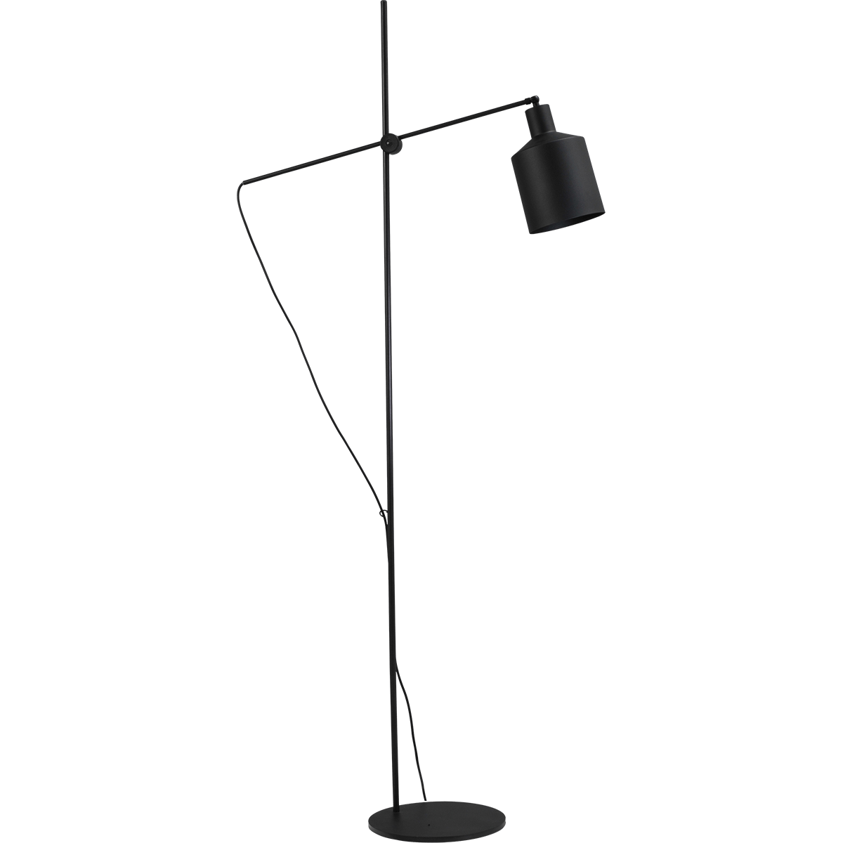 neutrale Milieuactivist universiteitsstudent Vloerlamp Boris, moderne staande lamp, hoogte 161cm zwart, MASTERLIGHT -  1020-05-05 - Webo Verlichting