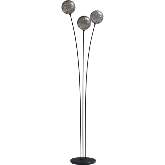 Vloerlamp Bocca zwart 3-lichts hoogte 180cm DTW
