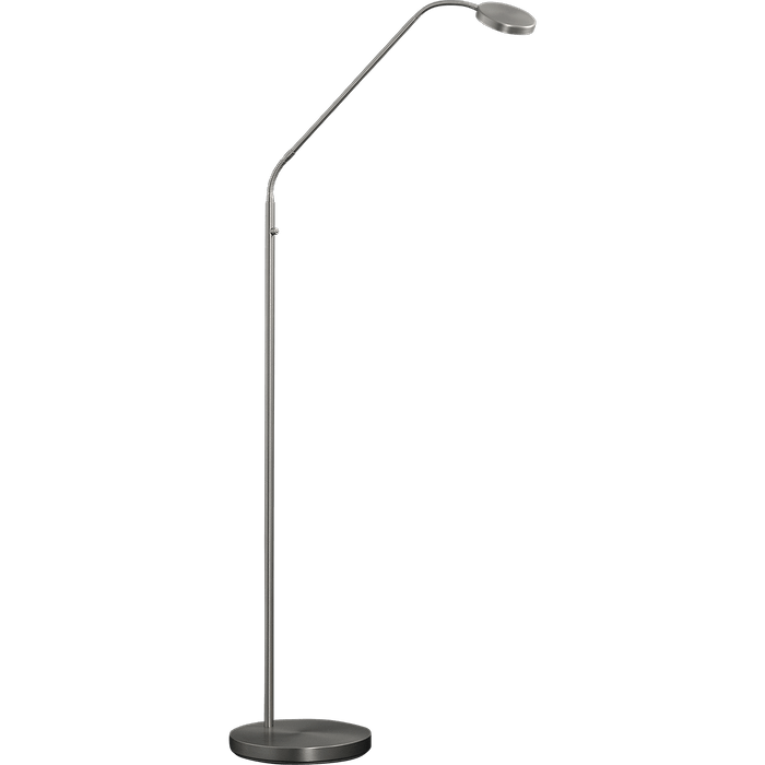 Vloerlamp Big Denia Flex - mat nikkel - hoogte 150 cm - max wattage 9 - 1400 lumen - 2700-2200 kelvin - inclusief push-dimmer - MASTERLIGHT