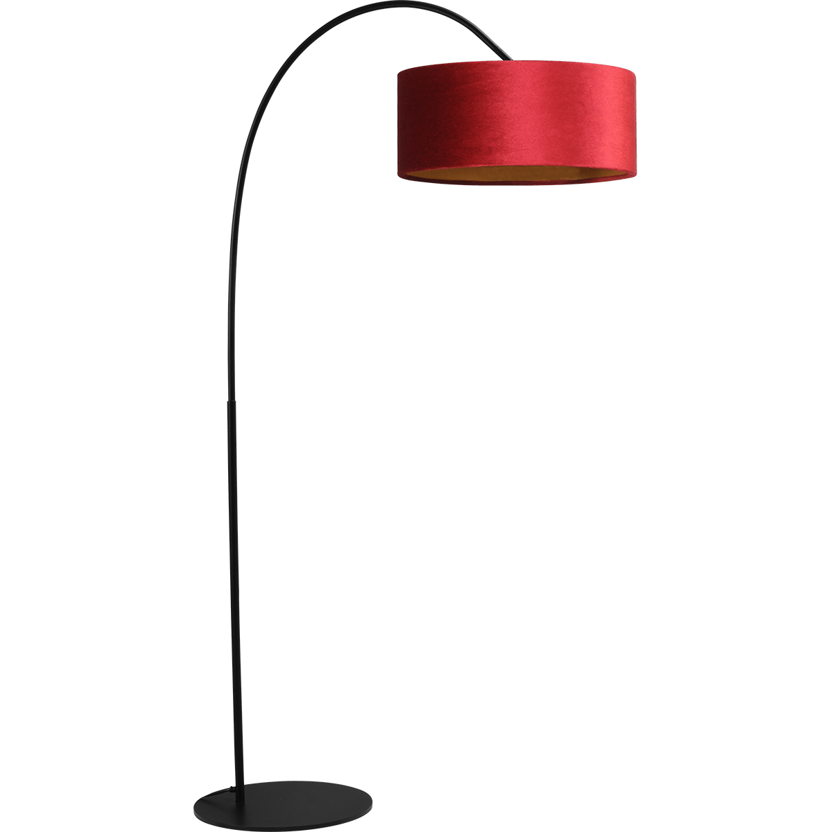 rekken Het formulier Danser Vloerlamp Arch black, mat zwart, hoogte 183 cm, breedte 88 cm inclusief rode  lampenkap, MASTERLIGHT - 1205-05-6580-03-52 - Webo Verlichting