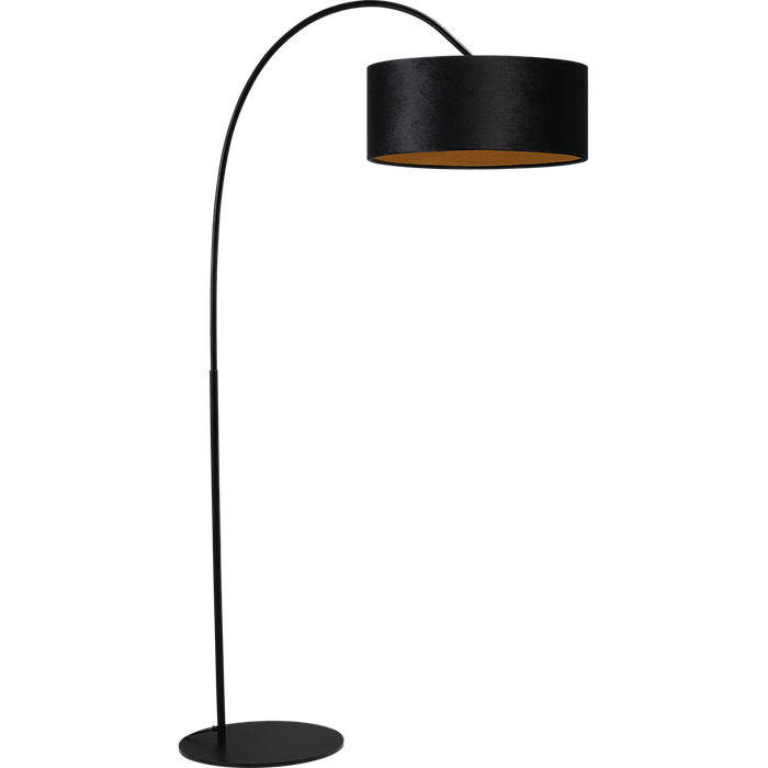 Vloerlamp Arch black - mat zwart - hoogte 183 cm - breedte 88 cm inclusief zwarte lampenkap - Artik black 52/52/25 cm - uit/aan schakelaar - MASTERLIGHT