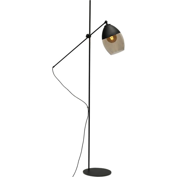 Vloerlamp Opaco 1-lichts hoogte 161cm mat zwart + glas smoke 62270-05-4 - MASTERLIGHT