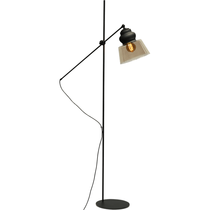 Vloerlamp Opaco 1-lichts hoogte 161cm mat zwart + glas smoke 62270-05-7 - MASTERLIGHT