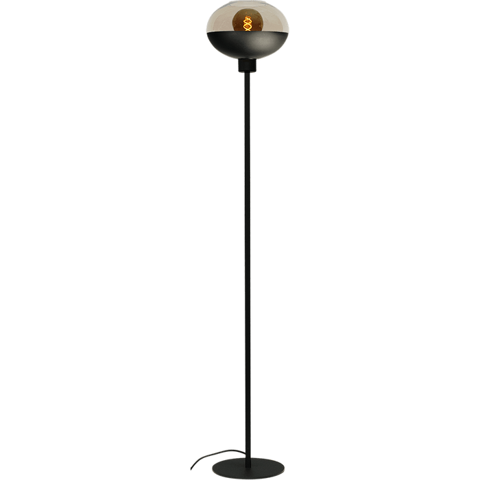 Vloerlamp Opaco 1-lichts zwart hoogte 149cm + glas smoke 62270-05-1 - MASTERLIGHT