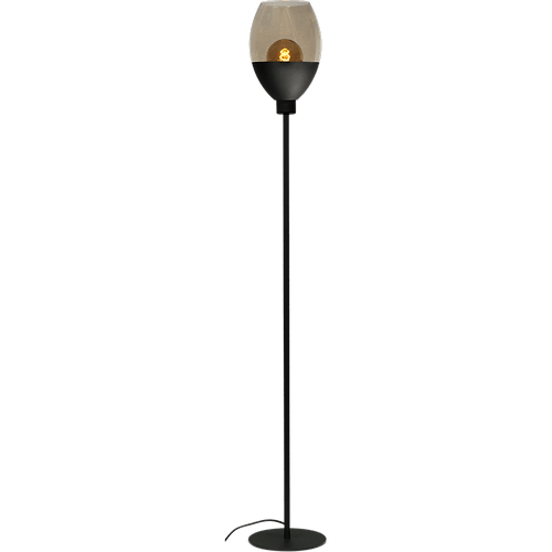 Vloerlamp Opaco 1-lichts zwart hoogte 158cm + glas smoke 62270-05-4 - MASTERLIGHT
