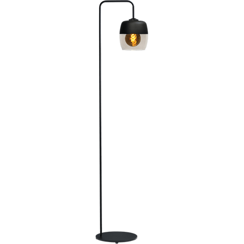 Vloerlamp Opaco1-lichts zwart hoogte 152cm - downlight glas smoke Ø17x18cm - MASTERLIGHT