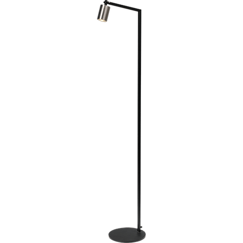 Vloerlamp Bounce 1-lichts - zwart/mat nikkel - hoogte 135cm - 1x GU10 - MASTERLIGHT - exclusief lichtbron - MASTERLIGHT