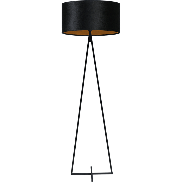 Vloerlamp Cross Triangle zwart structuur hoogte 158cm inclusief zwarte lampenkap Artik black 52/52/25 - MASTERLIGHT
