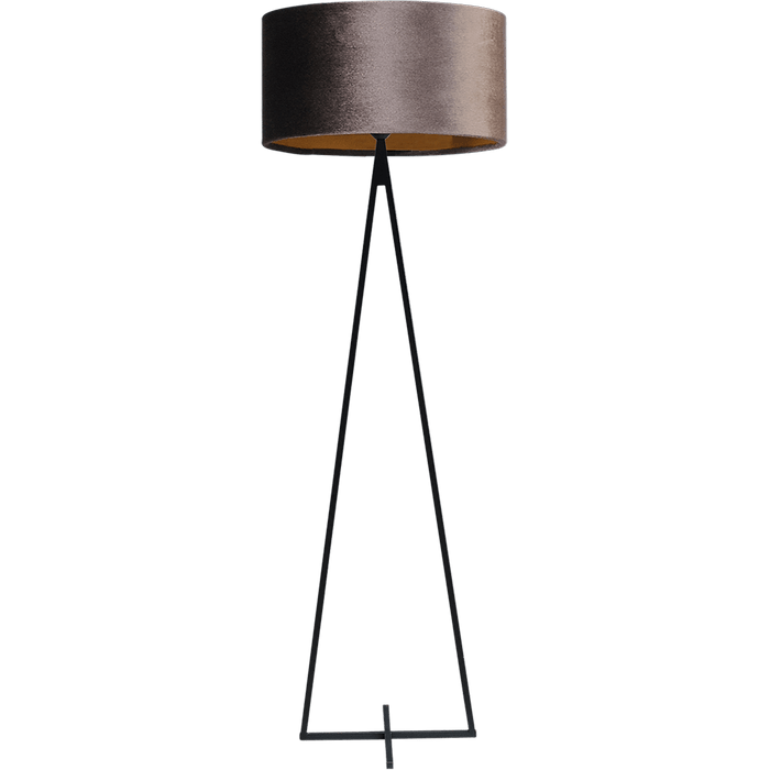 Vloerlamp Cross Triangle zwart structuur hoogte 158cm inclusief bruine lampenkap Artik brown 52/52/25 - MASTERLIGHT