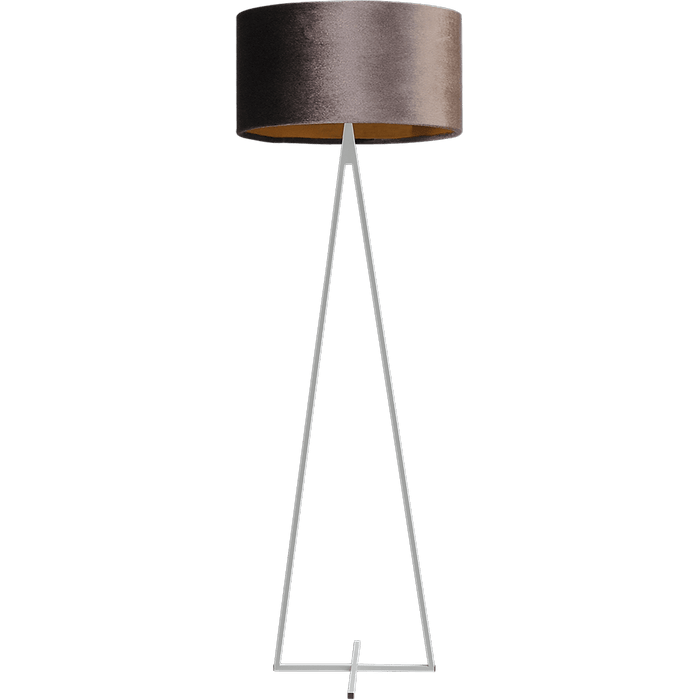 Vloerlamp Cross Triangle wit structuur hoogte 158cm inclusief bruine lampenkap Artik brown 52/52/25 - MASTERLIGHT