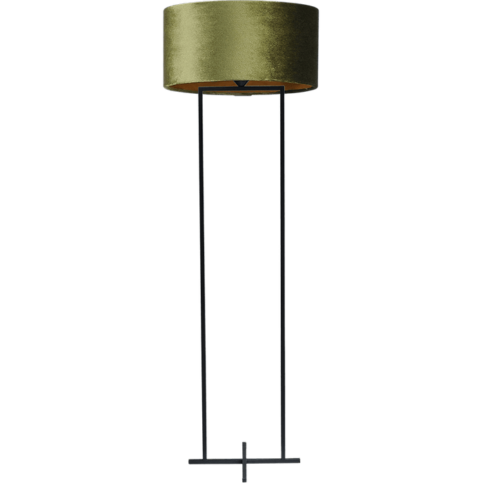 Vloerlamp Cross Rectangle zwart structuur hoogte 158cm inclusief groene lampenkap Artik green 52/52/25 - MASTERLIGHT