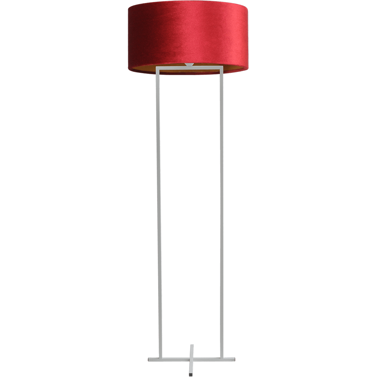 Vloerlamp Cross Rectangle wit structuur hoogte 158cm inclusief rode lampenkap Artik red 52/52/25 - MASTERLIGHT