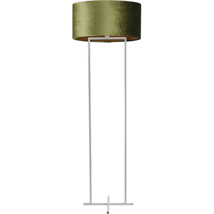 Vloerlamp Cross Rectangle wit structuur hoogte 158cm inclusief groene lampenkap Artik green 52/52/25 - MASTERLIGHT