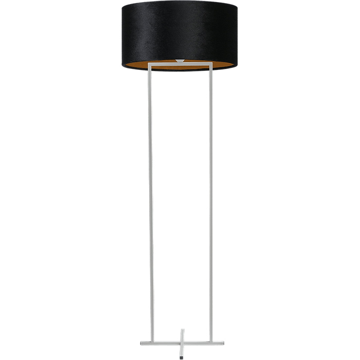 Vloerlamp Cross Rectangle wit structuur hoogte 158cm inclusief zwarte lampenkap Artik black 52/52/25 - MASTERLIGHT