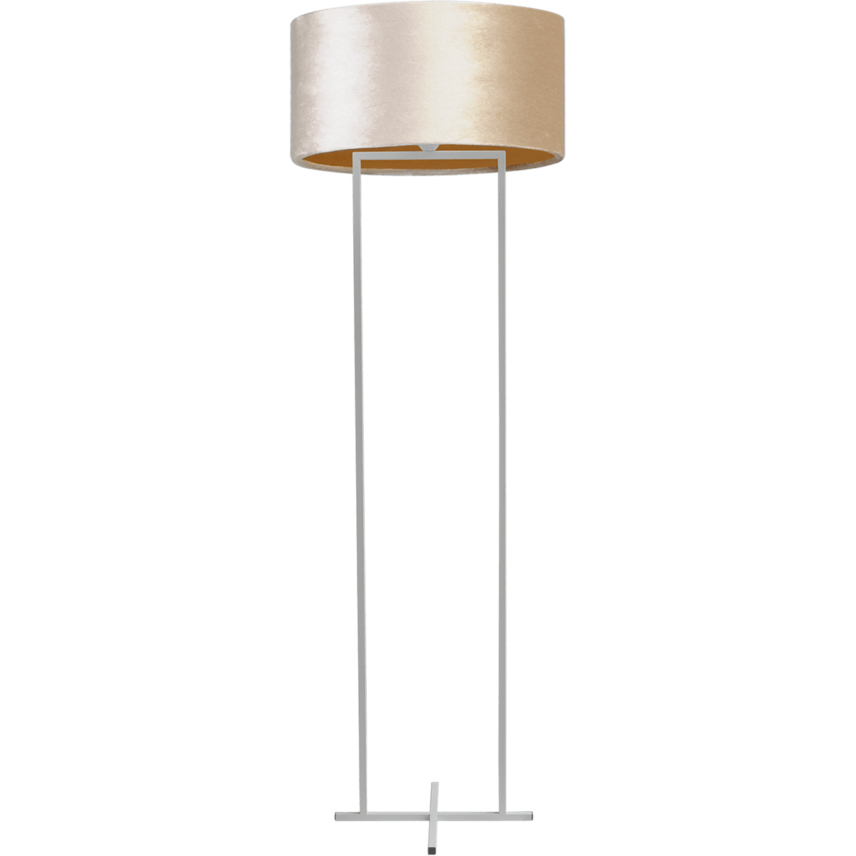 Vloerlamp Cross Rectangle wit structuur hoogte 158cm inclusief zandkleurige lampenkap Artik sand 52/52/25 - MASTERLIGHT
