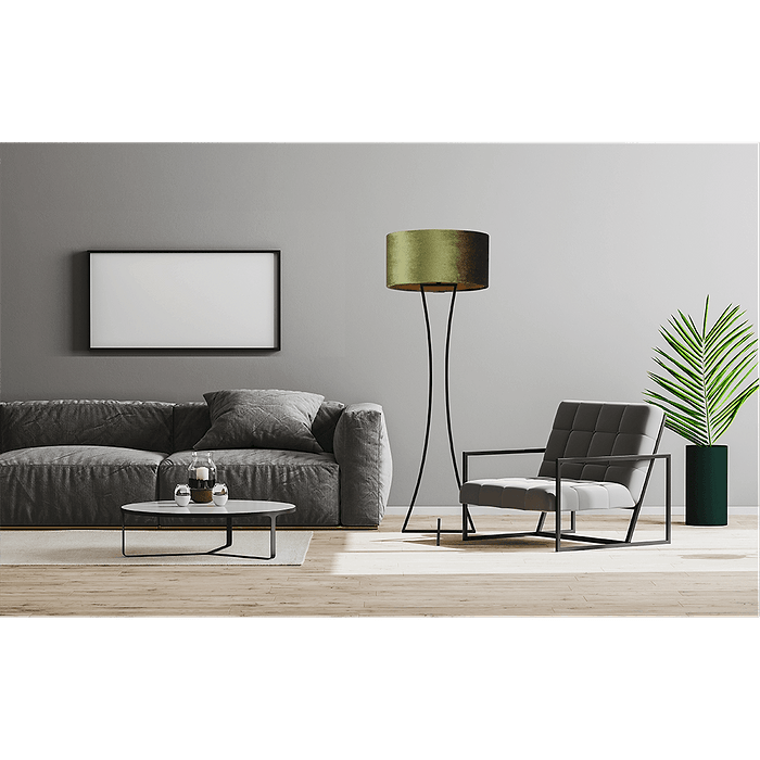 Vloerlamp Cross Woman zwart structuur hoogte 158cm inclusief groene lampenkap Artik green 52/52/25 - MASTERLIGHT