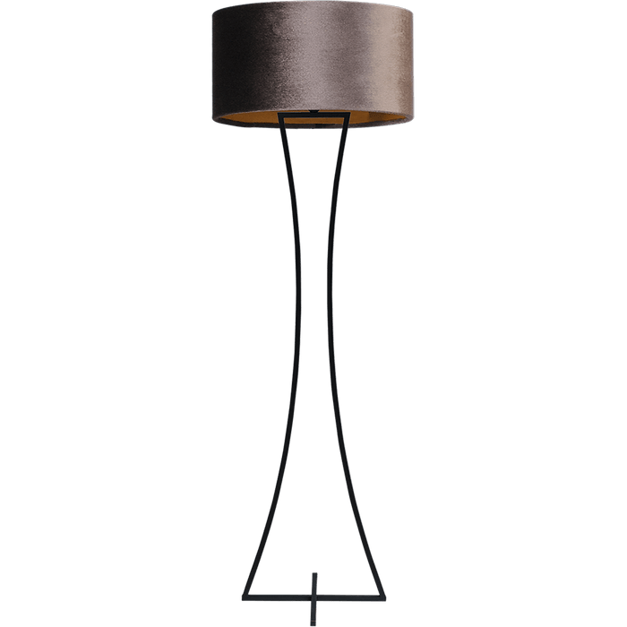 Vloerlamp Cross Woman zwart structuur hoogte 158cm inclusief bruine lampenkap Artik brown 52/52/25 - MASTERLIGHT