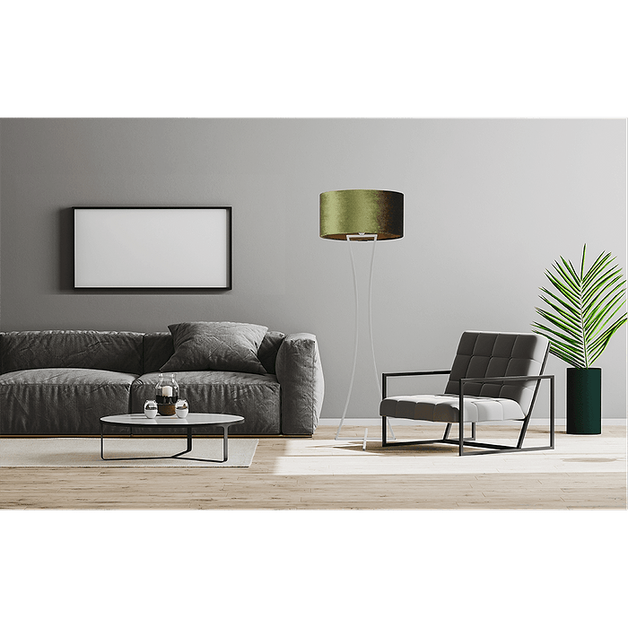 Vloerlamp Cross Woman wit structuur hoogte 158cm inclusief groene lampenkap Artik green 52/52/25 - MASTERLIGHT