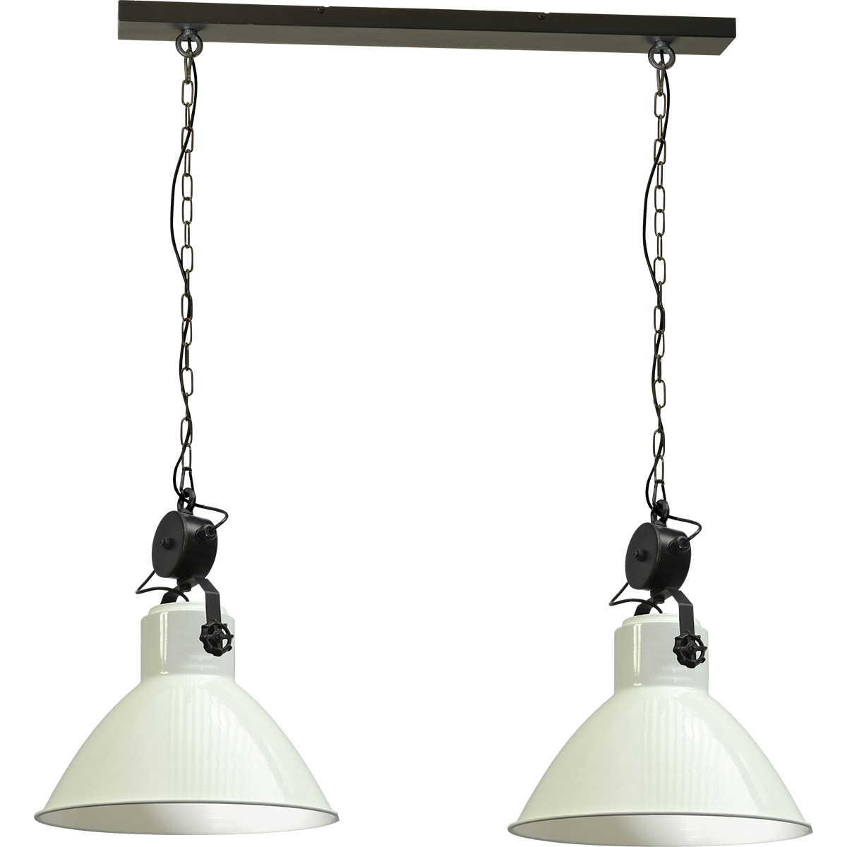 Industriële hanglamp Model 11 wit 2-lichts