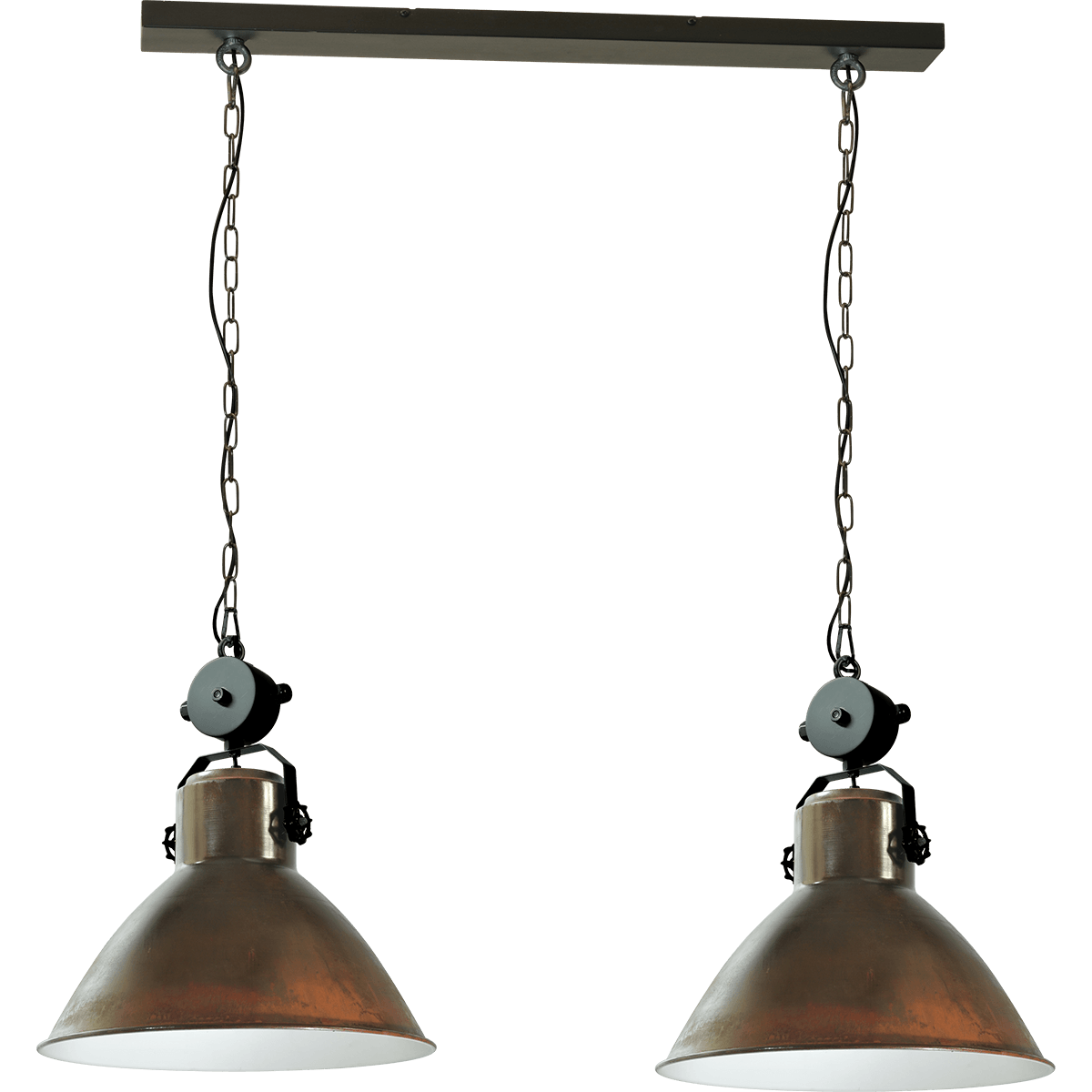 Industriële hanglamp Model 11 roest 2-lichts