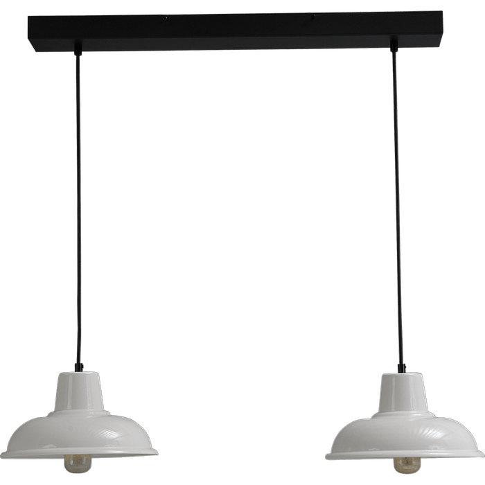 Industriële hanglamp di Panna  wit 2-lichts Ø26cm