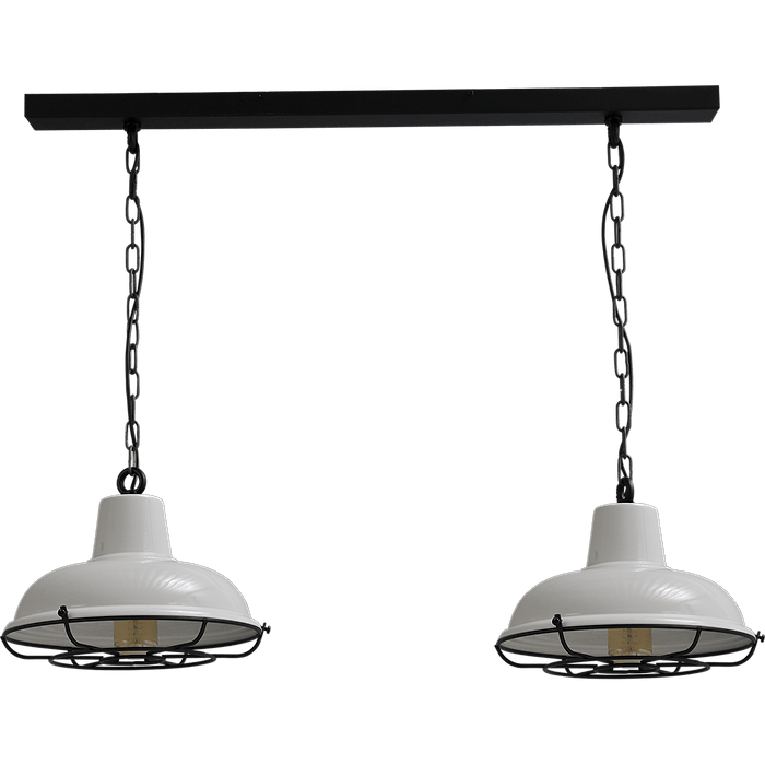 Industriële hanglamp di Panna wit 2-lichts Ø36cm