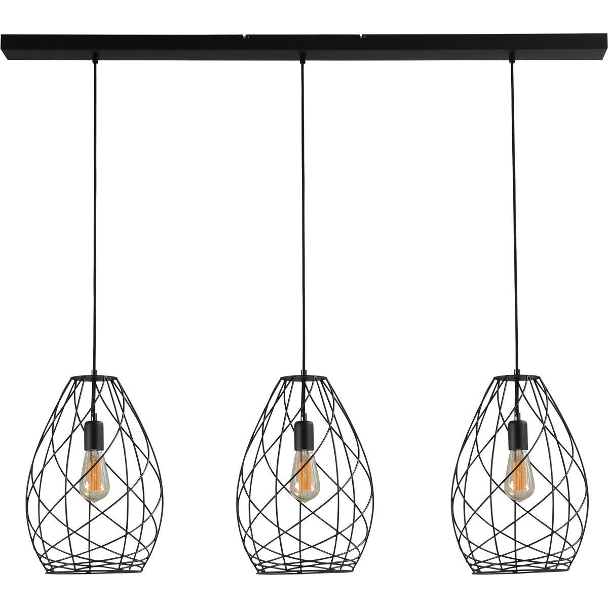 Hanglamp Cesto Ø30x41cm zwart structuur 3x E27
