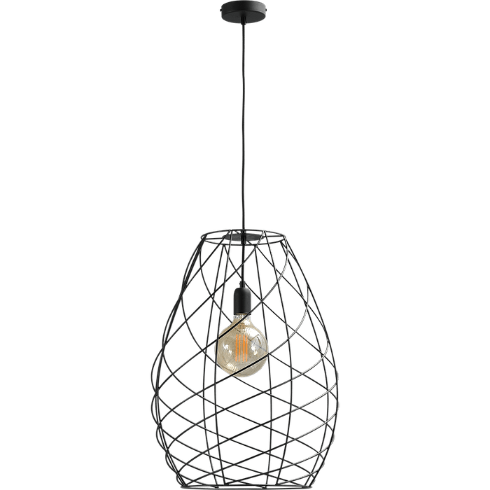 Hanglamp Cesto Ø42x58cm zwart structuur