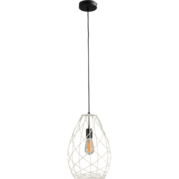 Hanglamp Cesto Ø30x41cm wit structuur