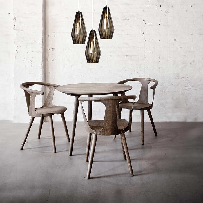 Hanglamp Diamond mat zwart 1-lichts kabel 150cm - glas smoke Ø23x46cm - MASTERLIGHT