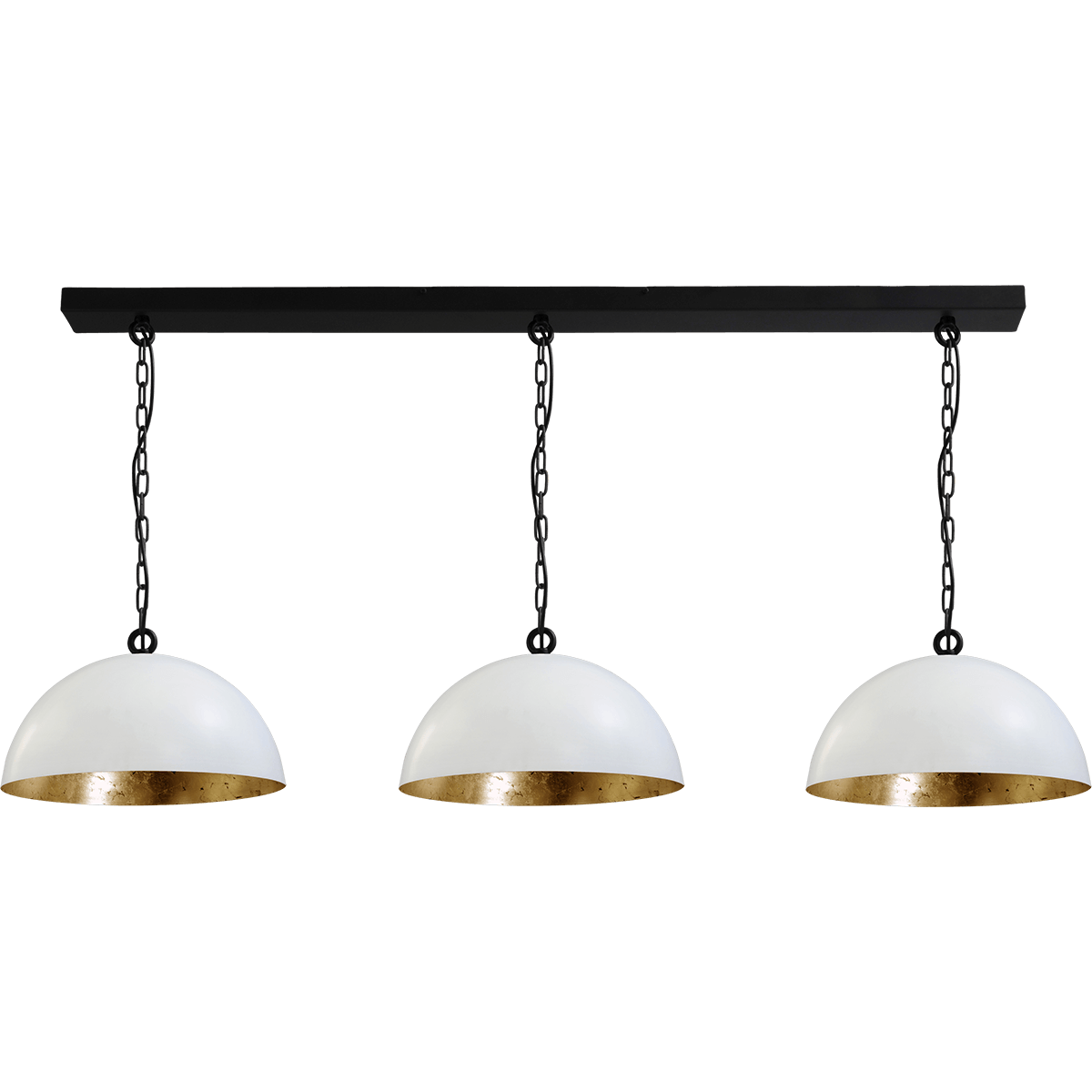 Industriële hanglamp Larino Ø40cm wit/goudkleurig