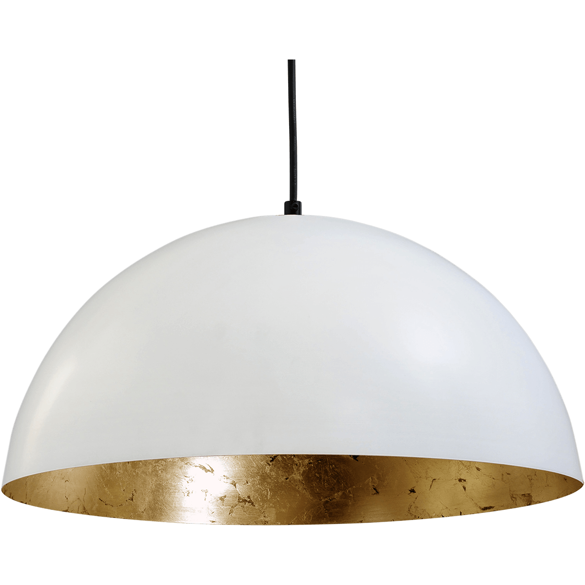 Industriële hanglamp Larino Ø40cm wit buitenkant E27