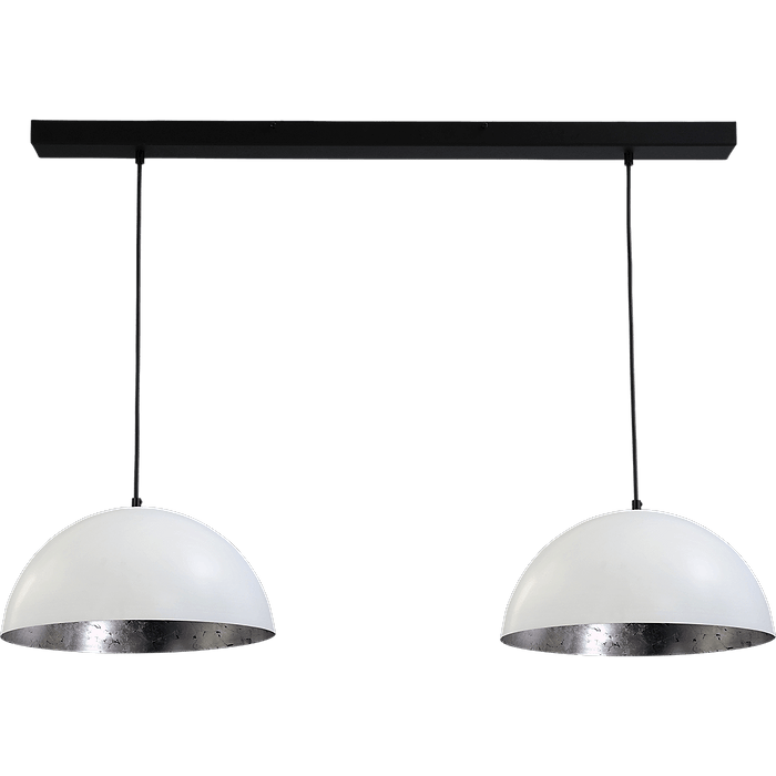 Industriële hanglamp Larino Ø40cm wit/zilverkleurig
