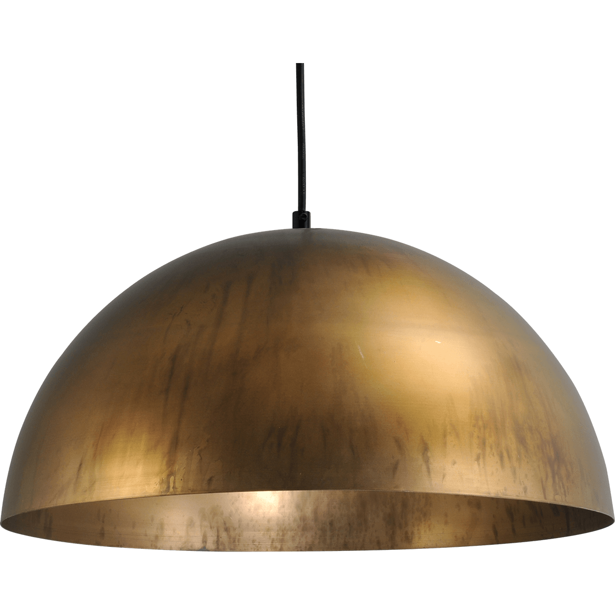 Industriële hanglamp Larino Ø40cm antiek messing buitenkant