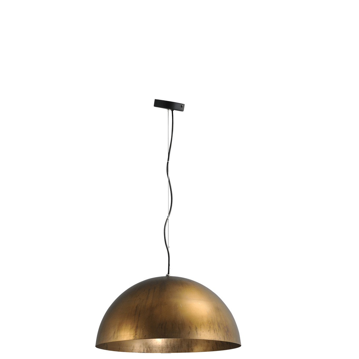 Industriële hanglamp Larino Ø40cm antiek messing buitenkant