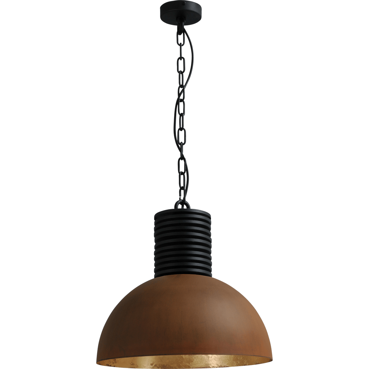 Industriële hanglamp Larino Ø40cm roest buitenkant