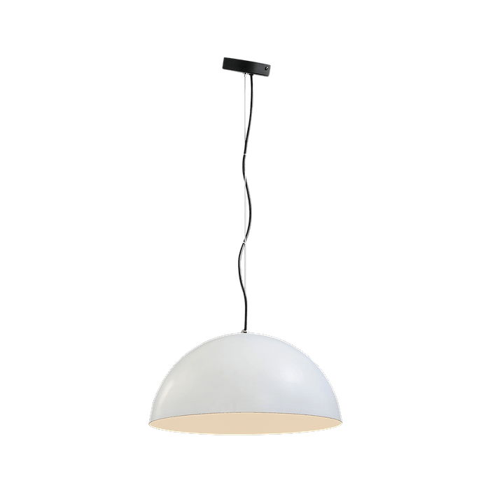 Industriële hanglamp Larino Ø30cm wit buitenkant E27