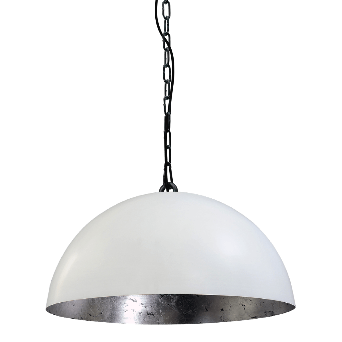 Industriële hanglamp Larino Ø30cm wit buitenkant E27