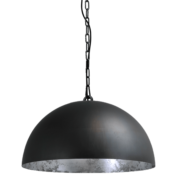 Industriële hanglamp Larino Ø30cm gunmetall buitenkant E27