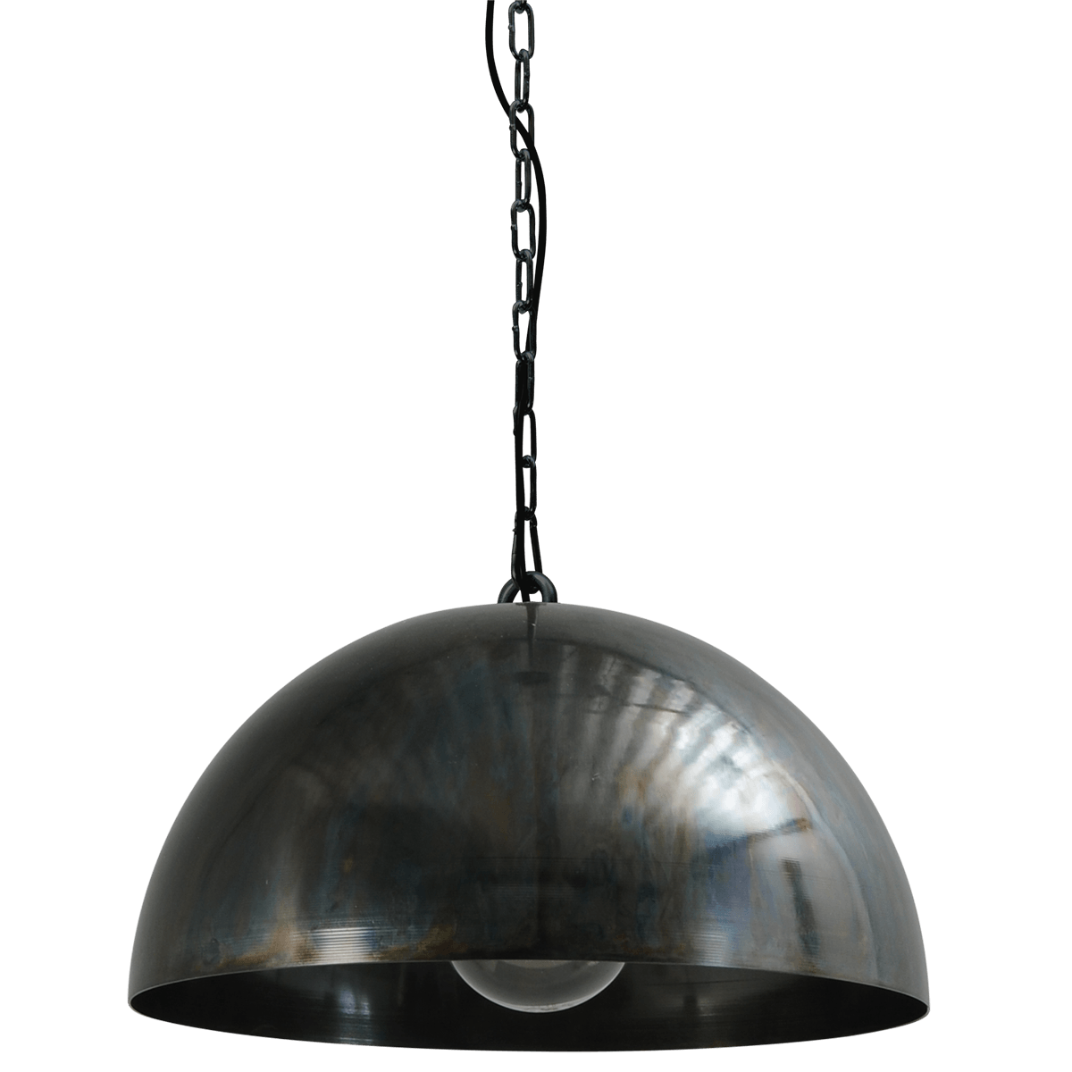 Industriële hanglamp Larino Ø30cm dappled oil buitenkant