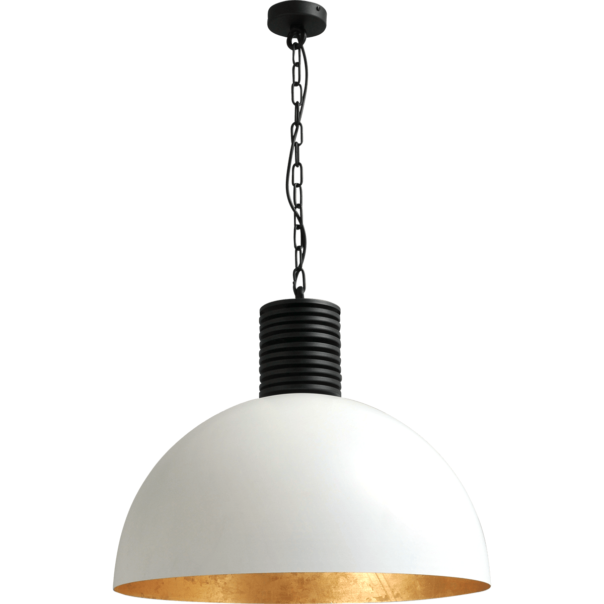 Industriële hanglamp Larino Ø60cm wit buitenkant