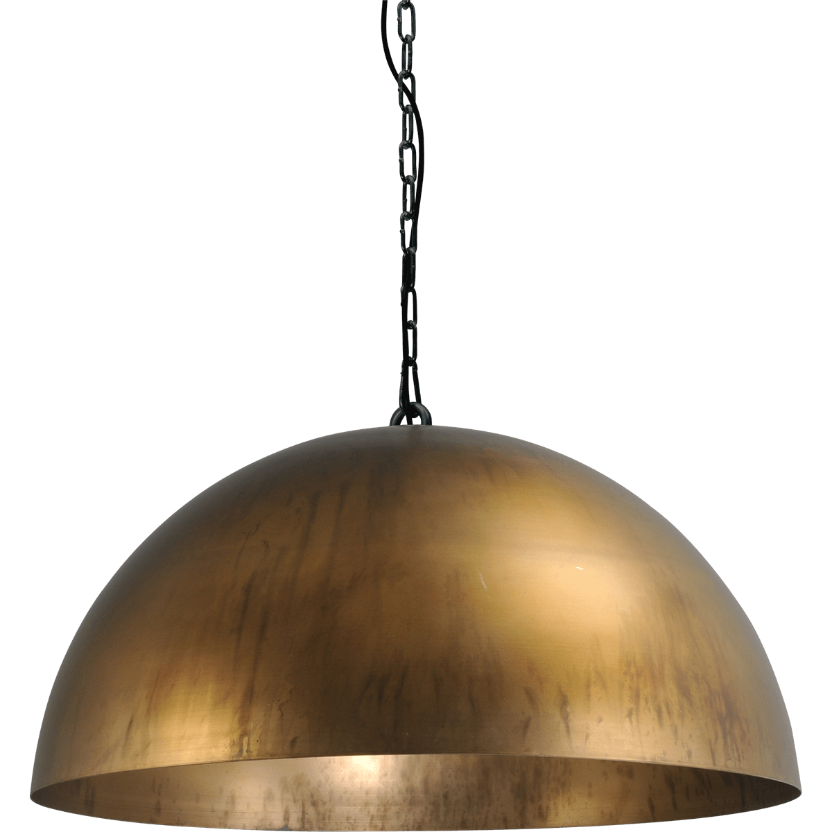 Industriële hanglamp Larino Ø60cm antiek messing buitenkant