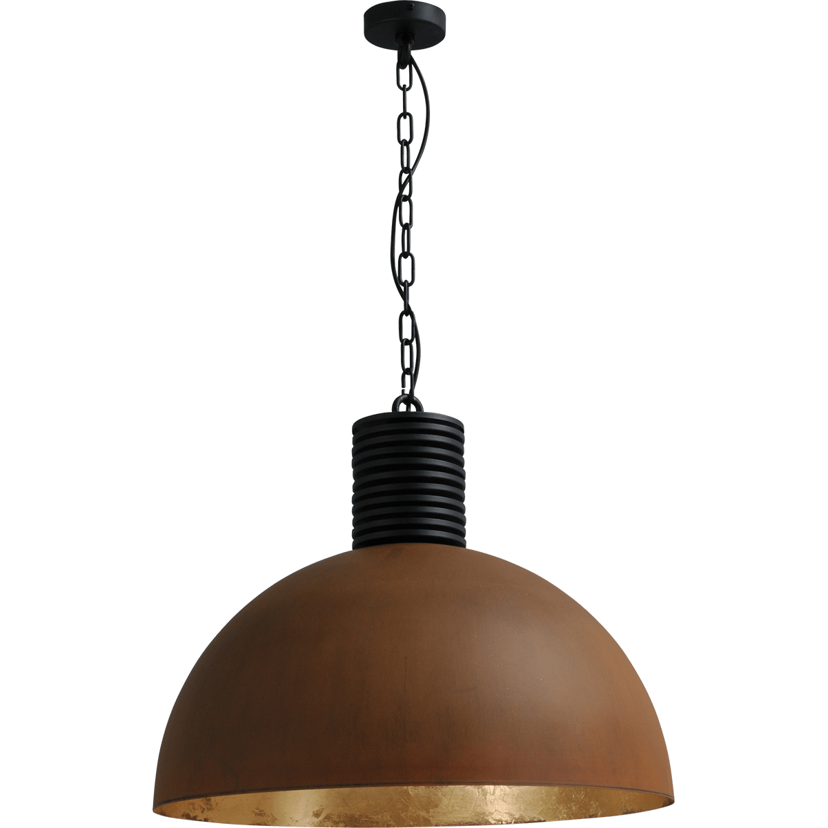 Industriële hanglamp Larino Ø60cm roest buitenkant