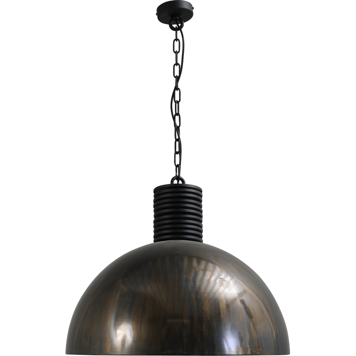 Industriële hanglamp Larino Ø60cm dappled oil buitenkant